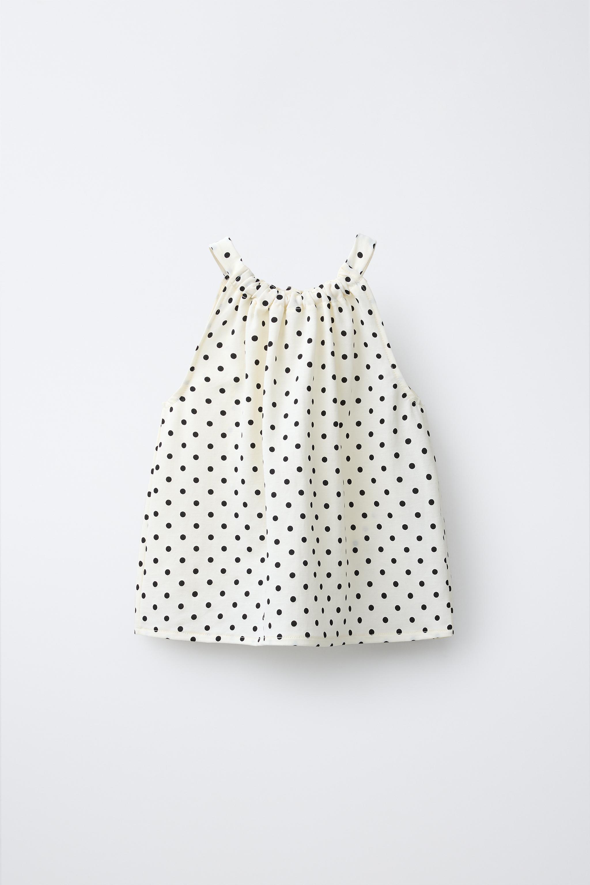 TOP À ENCOLURE HALTER ET IMPRIMÉ POIS